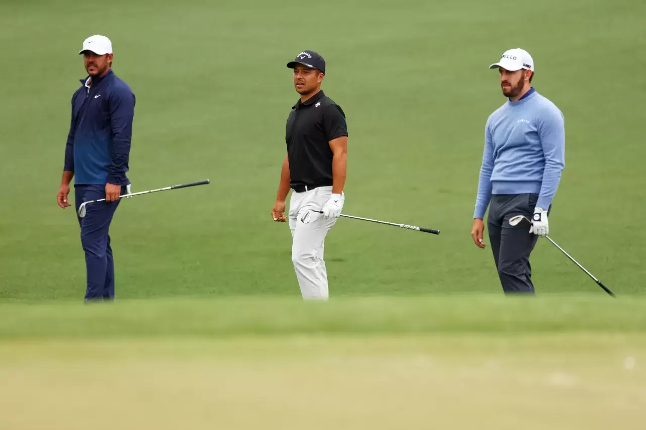 Brooks Koepka Xander Schauffele Patrick Cantlay 2024 Masters Tournament at Augusta National Golf Club on April 09