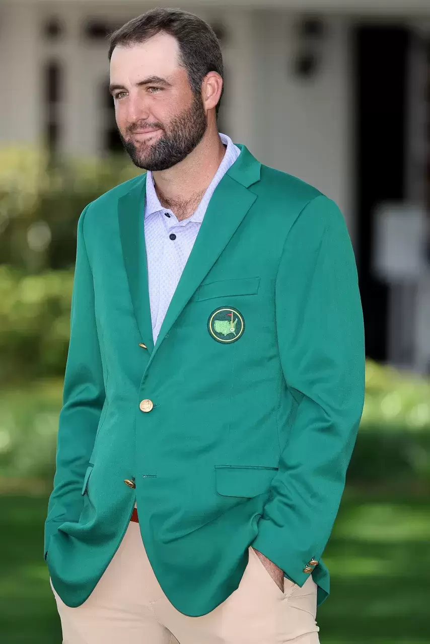 Scottie Scheffler of the United States looks on prior to the 2024 Masters Tournament at Augusta National Golf Club on April 07, 2024 in Augusta, Georgia