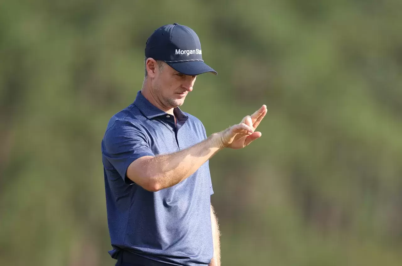 AimPointJustin Rose of England lines up a putt on the tenth green during the first round of the 124th U.S. Open at Pinehurst Resort on June 13, 2024 in Pinehurst, North Carolina