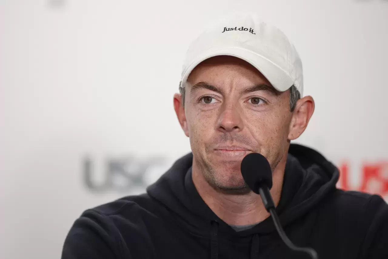 Rory McIlroy of Northern Ireland speaks to the media during a practice round prior to the U.S. Open at Pinehurst Resort on June 11, 2024 in Pinehurst, 