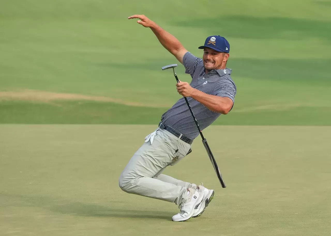 Bryson DeChambeau missing a birdie putt 16th hole final round of the 2024 US Open Championship The Pinehurst North Carolina Photo by David Cannon-Getty Images