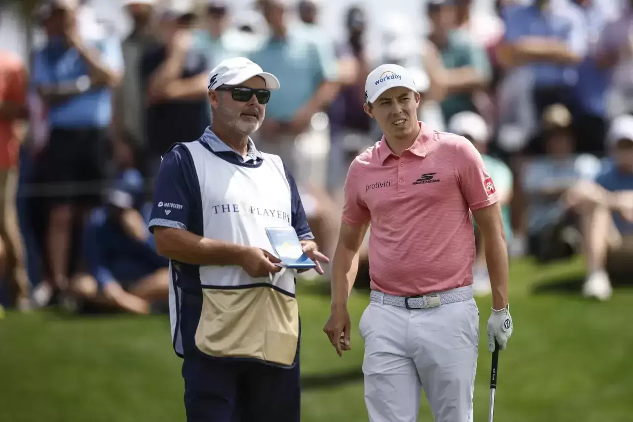 Matt Fitzpatrick caddie Billy Foster TPC Sawgrass Photo by James Gilbert/PGA TOUR via Getty Images