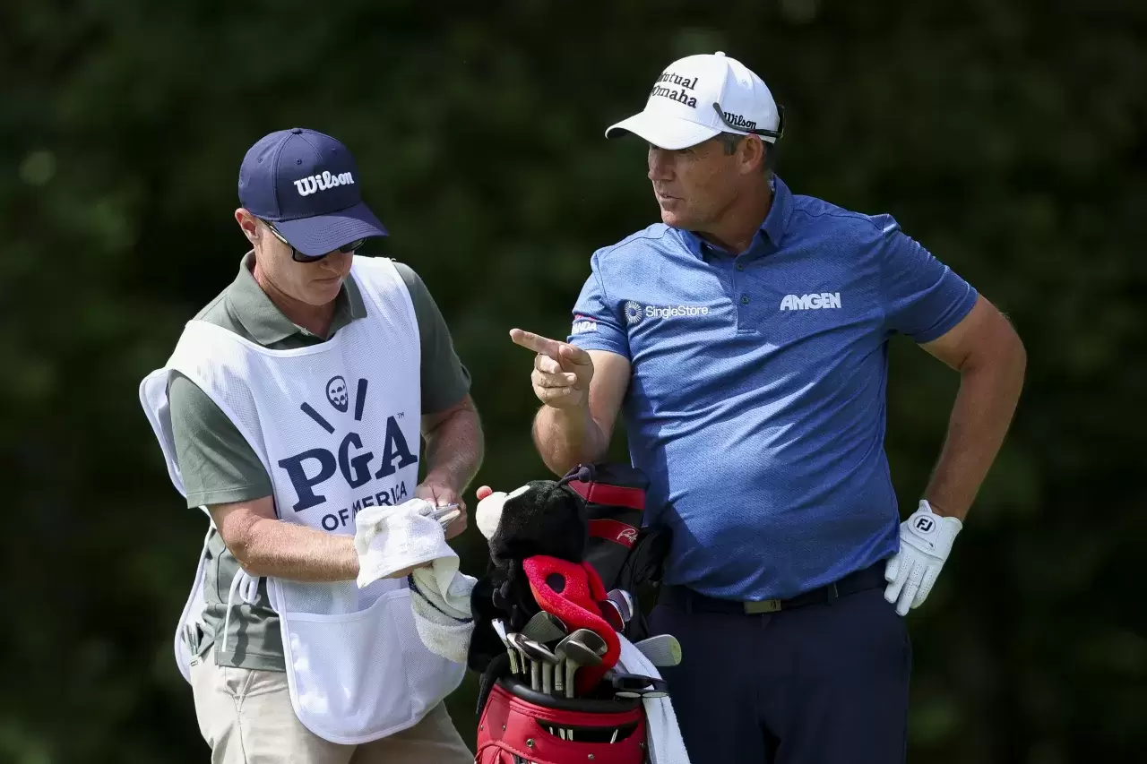 Padraig Harrington of Ireland 13th hole during the final round of the Senior PGA Championship 2025 at Congressional Country Club Bethesda, Maryland