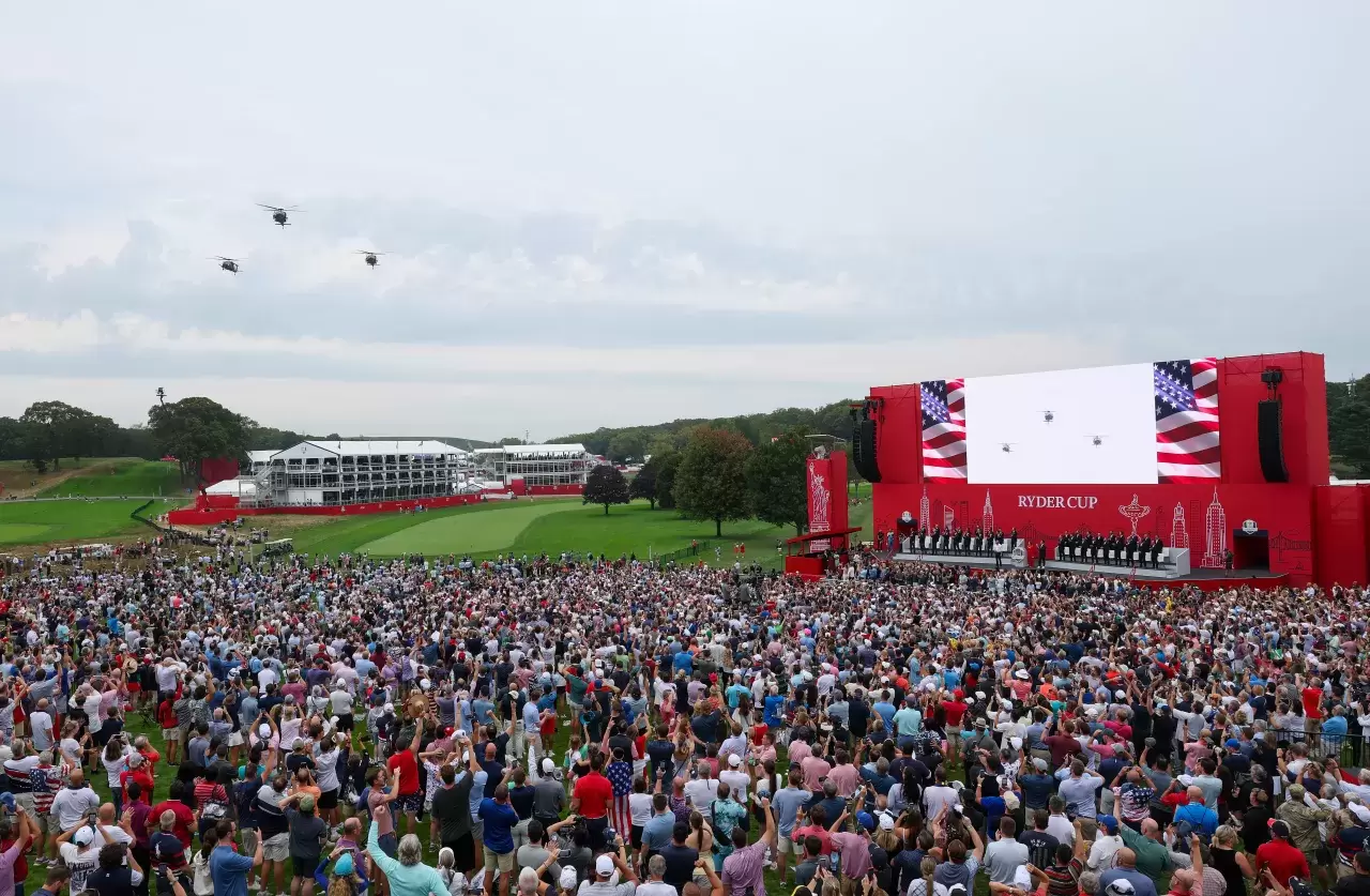 Ryder Cup opening ceremony for the 2025 Ryder Cup at Black Course at Bethpage State Park Golf Course on September 24 2025 in Farmingdale New York