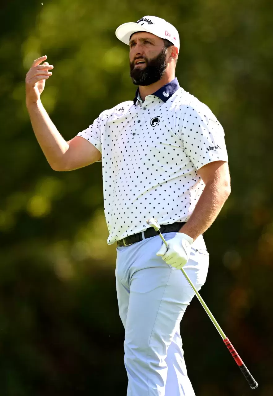 Jon Rahm of Spain on the second hole on day one of the Open de España presented by Madrid 2025 at Club de Campo Villa de Madrid on October 09, 2025 in Madrid, Spain