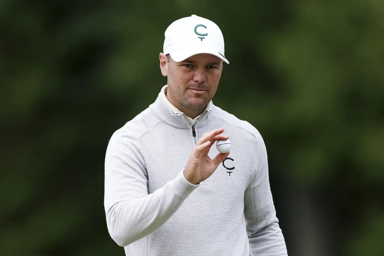 MAY 14 Martin Kaymer of Germany looks on with his caddie on the 9th hole during the first round of the PGA Championship at Aronimink Golf Club on May 14, 2026 in Newtown, Pennsylvania. (Photo by David CannonGetty Imag.jpg